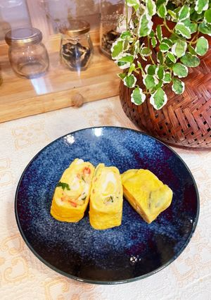大大大好きチーズとカニカマ紫蘇の卵焼き-レシピのメイン写真