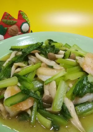 小松菜とエビの炒め物-レシピのメイン写真