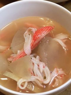 茅乃舎海老だしで☆冬瓜とカニカマのスープ-レシピのメイン写真