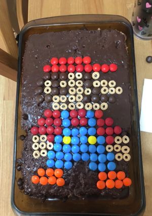 8bit マリオ　誕生日ケーキ-レシピのメイン写真