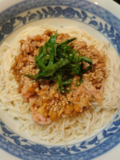 簡単!美味♪納豆とツナのまぜそば風素麺♪-レシピのメイン写真