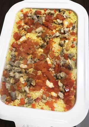 ＢURUNO グランデで作るパエリア４合-レシピのメイン写真