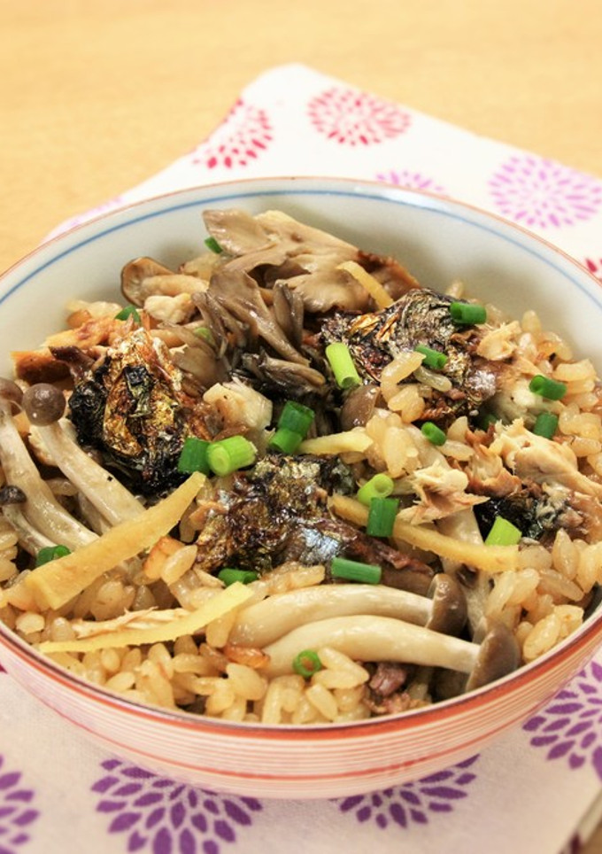 さんまときのこの炊き込みご飯-レシピのメイン写真