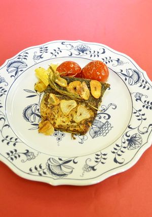 サバの香草焼き　ミディトマト＆長ネギ添え-レシピのメイン写真