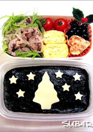 簡単✿ホワイトクリスマスなお弁当✿のり弁-レシピのメイン写真