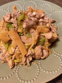 【簡単】豚肉とメンマのピリ辛炒め-レシピのメイン写真