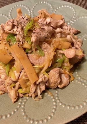 【簡単】豚肉とメンマのピリ辛炒め-レシピのメイン写真