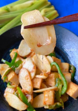 マコモタケと厚揚げのチーズ醤油炒め-レシピのメイン写真