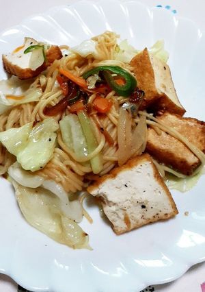 糖質0麺で厚揚げカルシウム焼きそば。-レシピのメイン写真