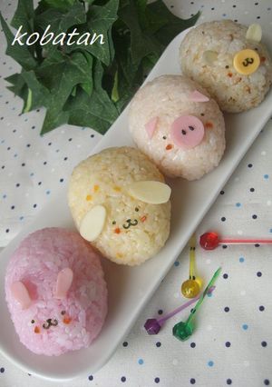 のほほん動物おにぎり❤（キャラ弁）-レシピのメイン写真