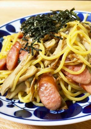 キノコとウインナーのバター醤油パスタ＊-レシピのメイン写真