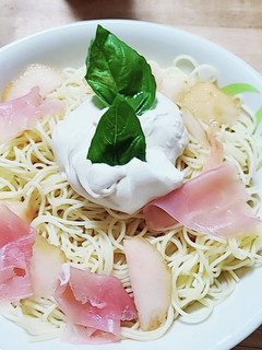 桃の冷製パスタ-レシピのメイン写真