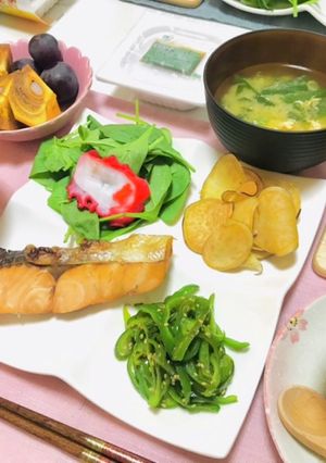 秋の献立・秋鮭メインの夕飯メニュー-レシピのメイン写真