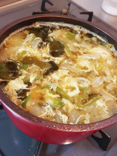 ピーマンと玉ねぎのかき玉お味噌汁-レシピのメイン写真