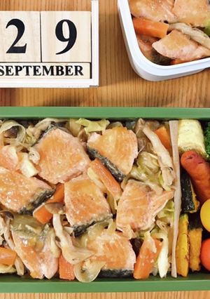 鮭のちゃんちゃん焼き弁当 21/9.29-レシピのメイン写真