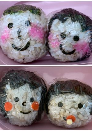 親子&姉妹おにぎり #園児弁当-レシピのメイン写真