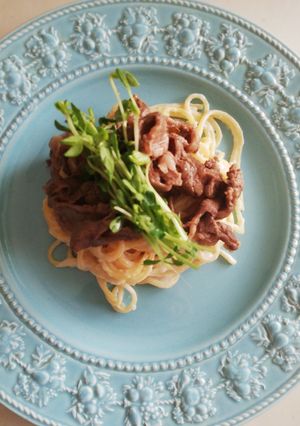 ラム肉クリームパスタ-レシピのメイン写真