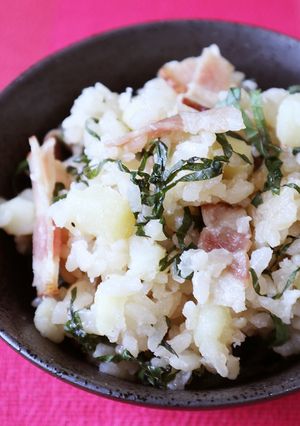 ジャガイモとベーコンの炊き込みご飯-レシピのメイン写真