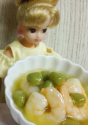 リカちゃん♡えび塩えんどう豆銀あんかけꕤ-レシピのメイン写真