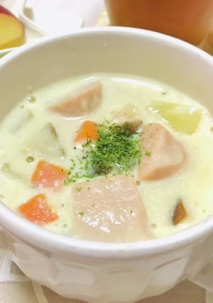 魚肉ソーセージと椎茸で作るチャウダー-レシピのメイン写真