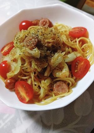 ソーセージとキャベツの醤油バターパスタ-レシピのメイン写真