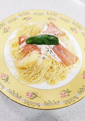 桃の冷製パスタ☆アレンジバージョン♪-レシピのメイン写真