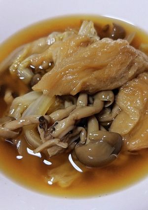 白菜としめじと焼き麩の煮物-レシピのメイン写真