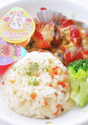 保育園給食エビピラフレシピ-レシピのメイン写真