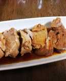 豚もも赤身肉のヘルシー茹でこぼし煮豚