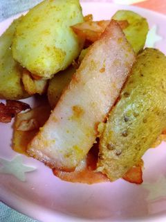 ポテトとベーコンのカレー炒め-レシピのメイン写真