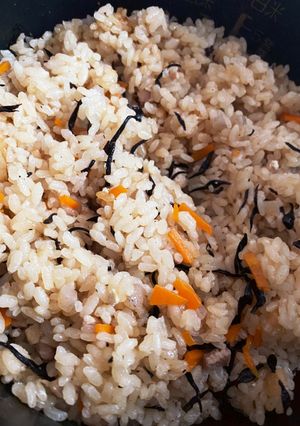 鶏肉とひじきの炊き込みご飯-レシピのメイン写真