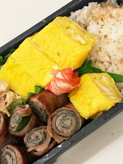 豚バラ肉のしそ巻き・かぼちゃサラダ弁当-レシピのメイン写真