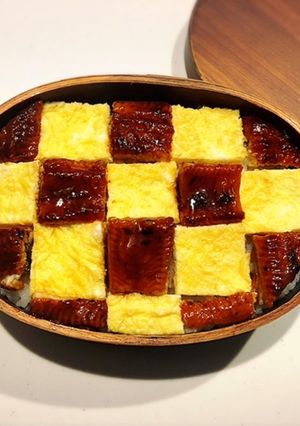 のっけ弁当2021.09.29鰻市松模様-レシピのメイン写真