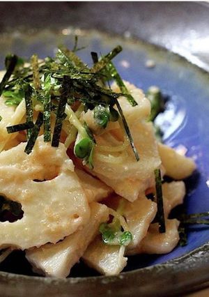 パスタソースでれんこんの明太和え-レシピのメイン写真
