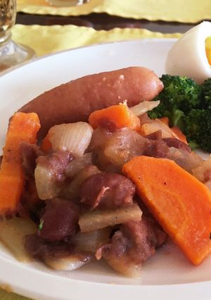 人参と金時豆のコンソメ煮　朝ごはん-レシピのメイン写真