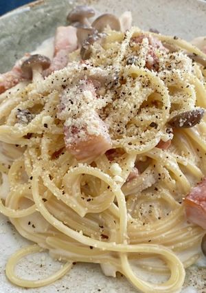 ベーコンとしめじのクリームパスタ-レシピのメイン写真