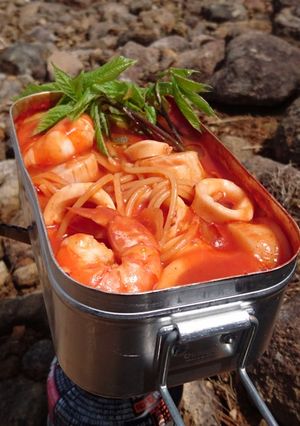 メスティンでトマトスープパスタ-レシピのメイン写真