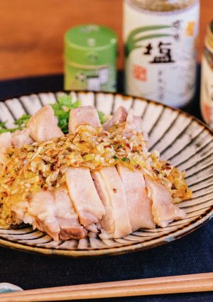 蒸し鶏ピリ辛ネギ塩ソース-レシピのメイン写真