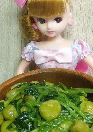 リカちゃん♡塩えんどう豆ほうれん草サラダ-レシピのメイン写真