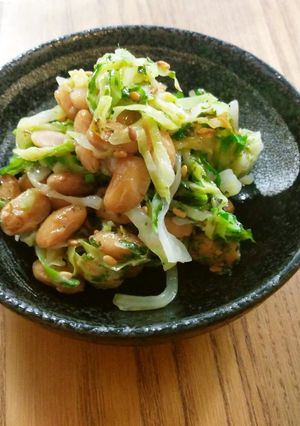 保育園給食★キャベツの納豆和え-レシピのメイン写真