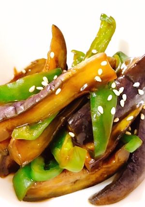 ご飯のお供♬。.茄子とピーマンの甘辛炒め-レシピのメイン写真