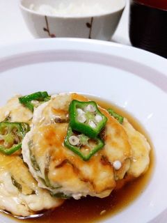 オクラと豆腐のふんわりつくね〜和風あん〜-レシピのメイン写真