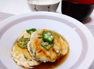 オクラと豆腐のふんわりつくね〜和風あん〜-レシピのメイン写真