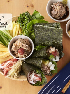 プルドポークと3種のソースで手巻き寿司!-レシピのメイン写真