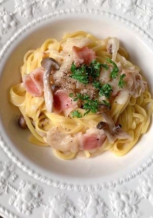 きのこのクリームスパゲティ-レシピのメイン写真