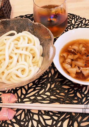 ピリ辛豚バラつけうどん☆-レシピのメイン写真