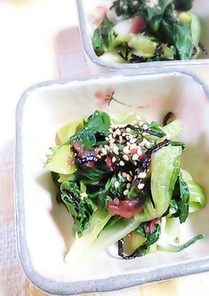 青梗菜の梅肉塩昆布和え-レシピのメイン写真