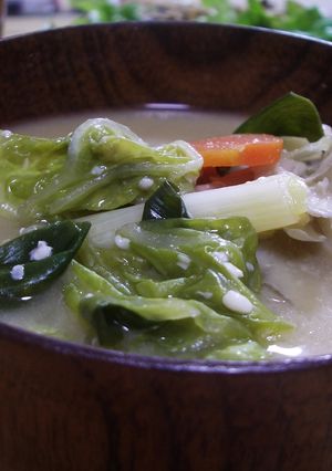 冬野菜たっぷり味噌汁 酒かす入り-レシピのメイン写真