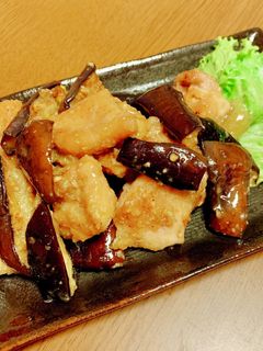 鶏肉と茄子の胡麻味噌炒め-レシピのメイン写真
