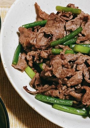 塩味★牛肉とニンニクの芽 炒め-レシピのメイン写真